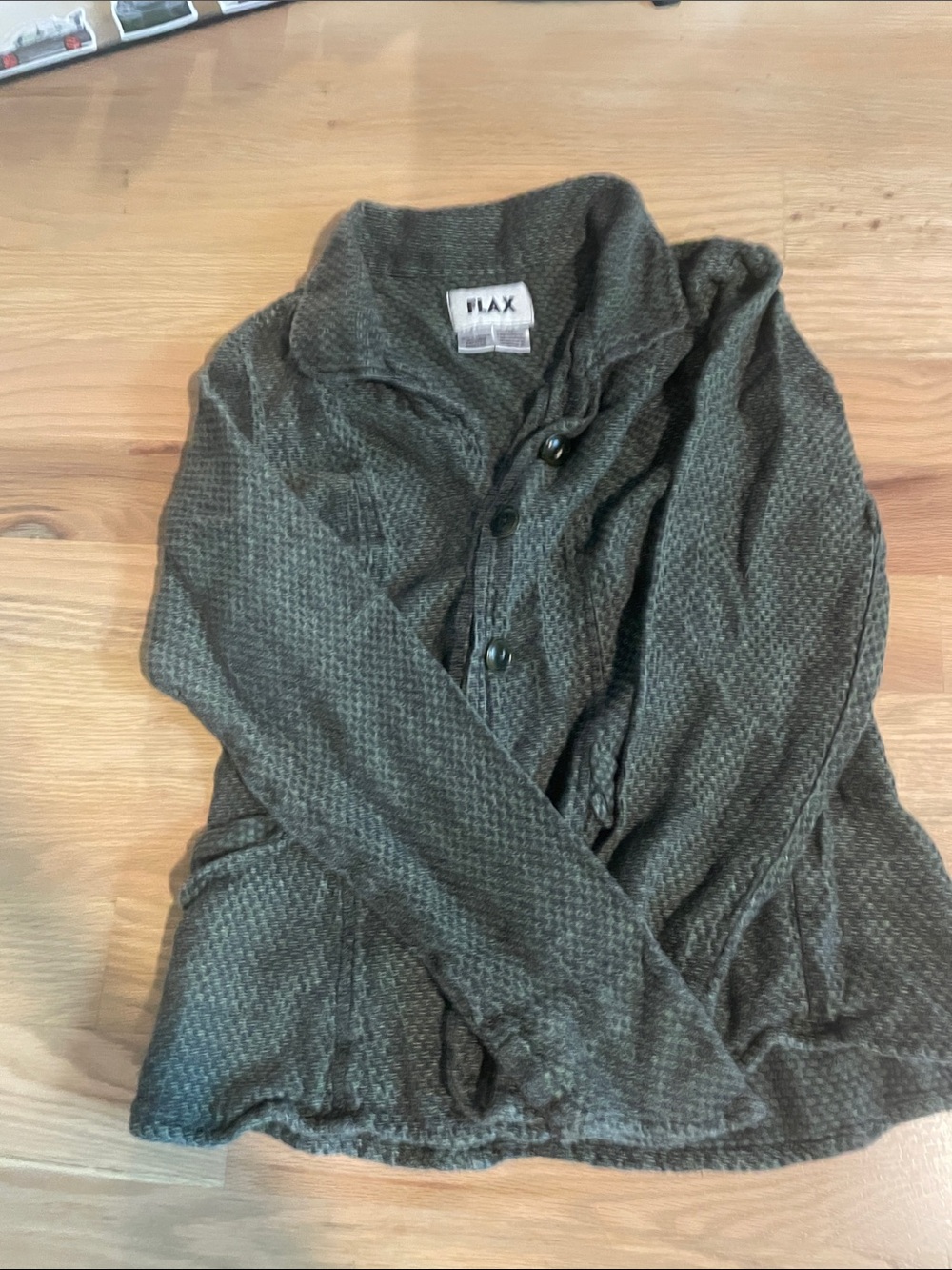 Flax Olive Textured Button-Front Cardigan